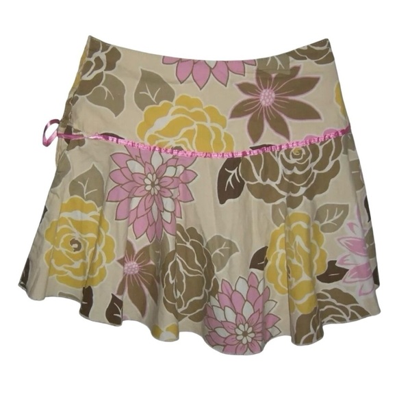 Rave Skirt Vintage 90's Mini Pink Floral Ribbon Coquette Mean Girls y2k Kawaii 3 - Picture 6 of 13